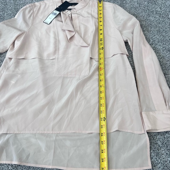 NWT! BCBG Maxazria Bare Pink 100% Silk Flowy Top Sabina Women’s Size M $248 - Picture 4 of 16